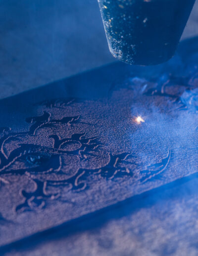 CO2 laser engraving leather